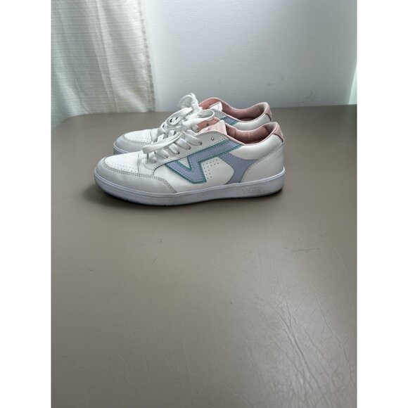 Vans Lowland ComfyCush Sneakers Women 11 Mens 9.5 White Rose Lace-Up Shoe 721356 - Picture 6 of 14